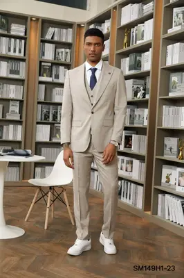 Stacy Adams Men's Hybrid 3pc Windowpane Suit Durable & Stylish