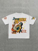 Men's Regular Fit Guitar & Skull Print Round Neck Graphic Tee, Casual Short Sleeve T-shirt for Summer, Fashion Men's Top for ...