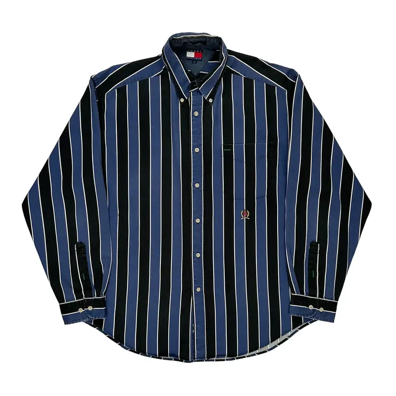 Tommy Hilfiger Striped Shirt - Large Blue Cotton