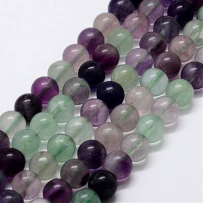 Natural Rainbow Fluorite Bead Strands