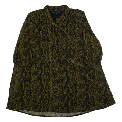 FRENCH CONNECTION Oversized Womens Shirt Dress Brown Animal Print UK 12
