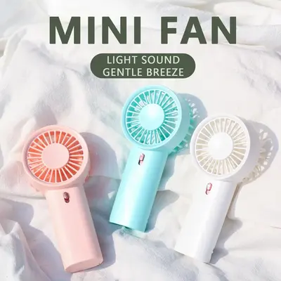 Portable Handheld Fan, 2 AAA Battery Powered Handy Mini Fan, Lightweight Cooling Fan for Outdoor Beach Travel Office Bedroom ...