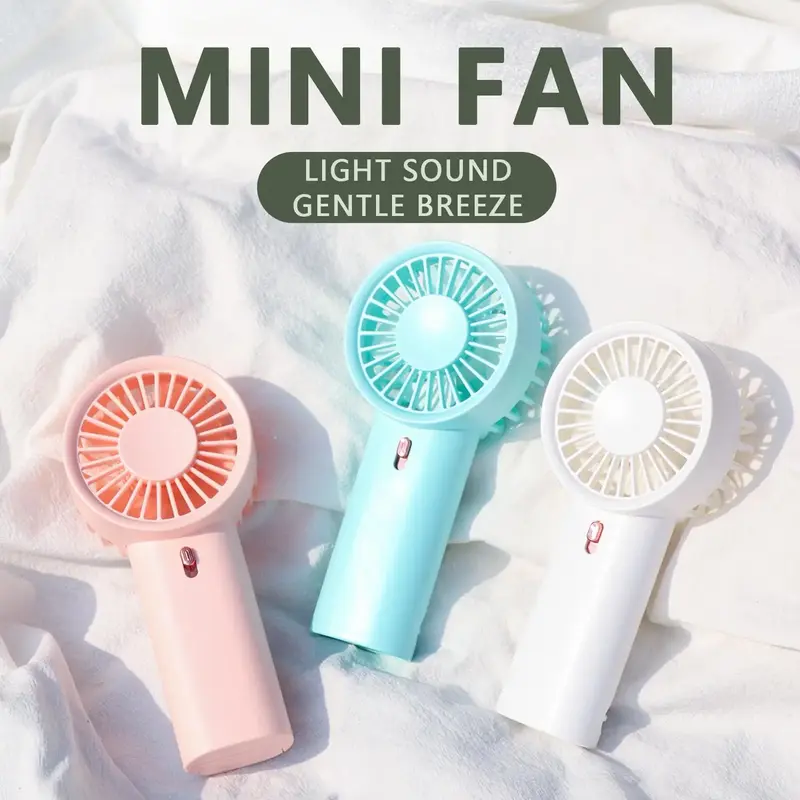 Portable Handheld Fan, 2 AAA Battery Powered Handy Mini Fan, Lightweight Cooling Fan for Outdoor Beach Travel Office Bedroom ...