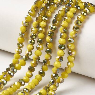 Electroplate Opaque Glass Beads Strands