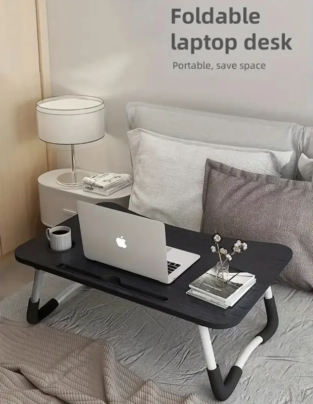 Oversized portable laptop desk ideal for eating, reading and writing in bed, on the sofa, on the floor - stable, durable and ...