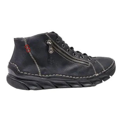 RIEKER Lace-Up Boots Black Leather Mens UK 8