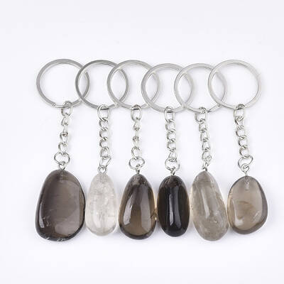 Natural Smoky Quartz Keychain