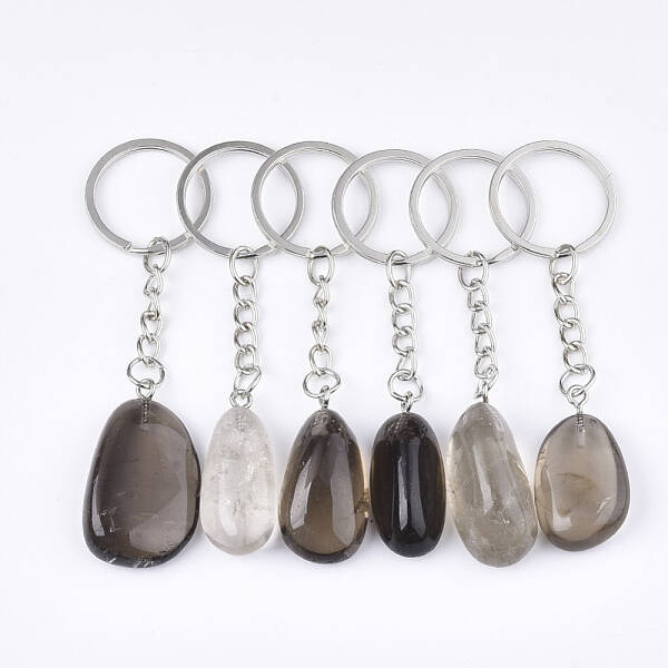 Natural Smoky Quartz Keychain