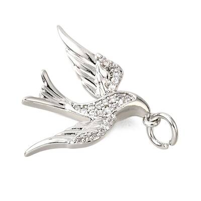 Brass Micro Pave Cubic Zirconia Pendants