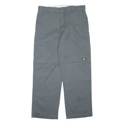 DICKIES Mens Trousers Grey Regular Straight W36 L32