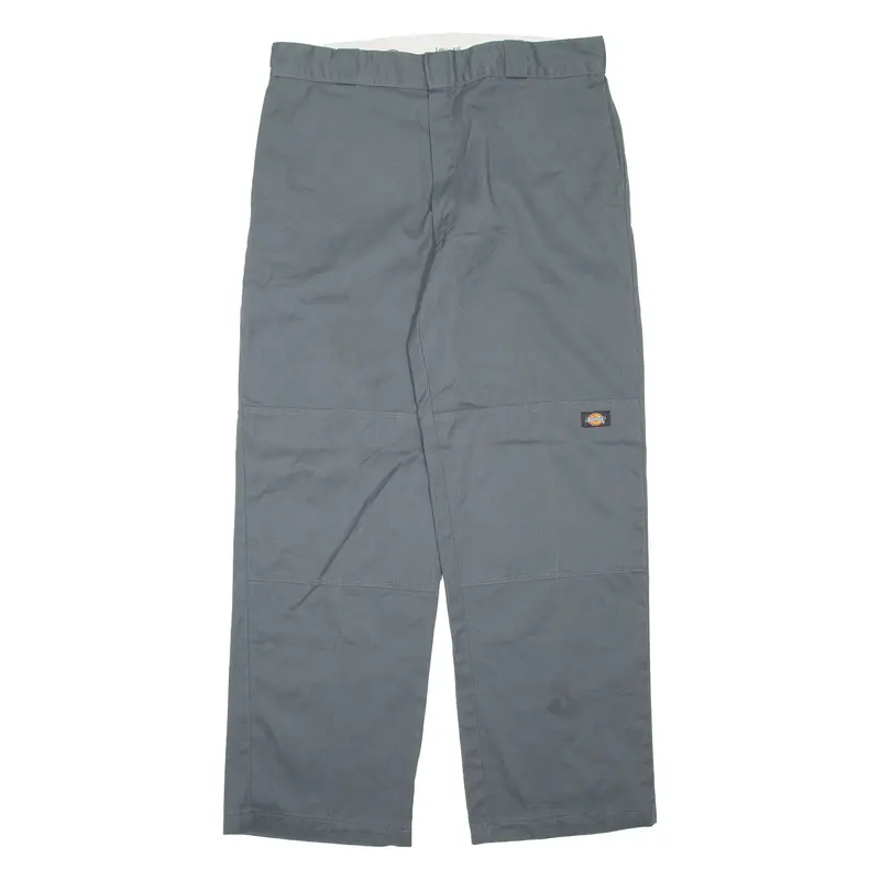 DICKIES Mens Trousers Grey Regular Straight W36 L32