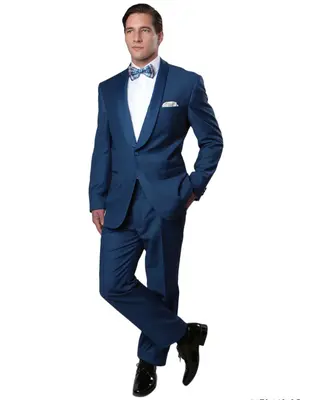 Mens Navy Blue Wedding Tuxedo - Dark Blue Tuxedo Suit
