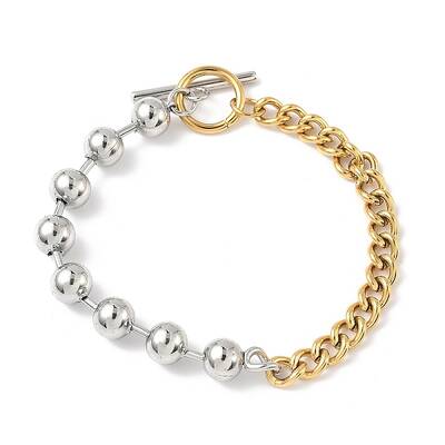 304 Stainless Steel Ball Chain & Cuban Link Chain Bracelets for Women