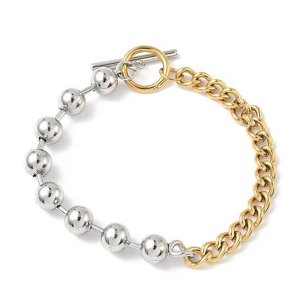 304 Stainless Steel Ball Chain & Cuban Link Chain Bracelets for Women