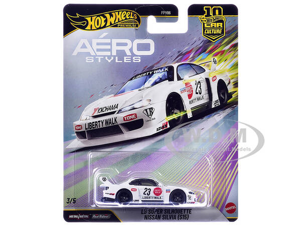 Nissan Silvia (S15) LB Super Silhouette RHD (Right Hand Drive) #23 White with Graphics Aero Styles Series Diecast Model Car...