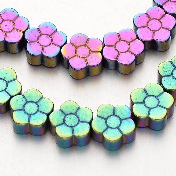 Electroplate Non-magnetic Synthetic Hematite Beads Strands