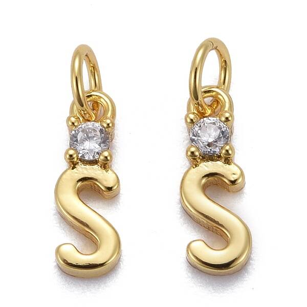 Brass Micro Pave Clear Cubic Zirconia Pendants