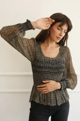 Stella Top in Olive Ikat | Size: XS