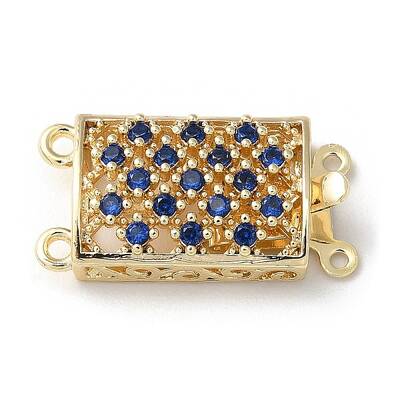 Brass Micro Pave Cubic Zirconia Box Clasps