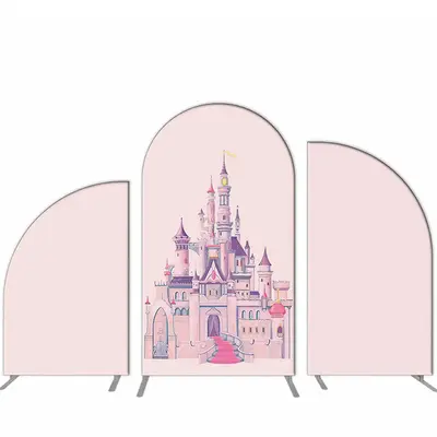 Aperturee Pink Castle Arch Backdrop Kit For Girls Birthday Party | Custom Chiara Arched Covers | Diy Chiara Backdrop Cover | ...