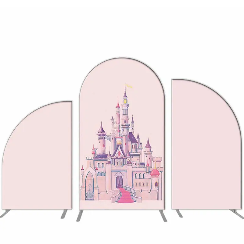 Aperturee Pink Castle Arch Backdrop Kit For Girls Birthday Party | Custom Chiara Arched Covers | Diy Chiara Backdrop Cover | ...