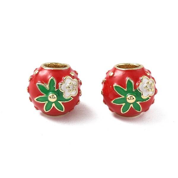 Brass Enamel European Beads