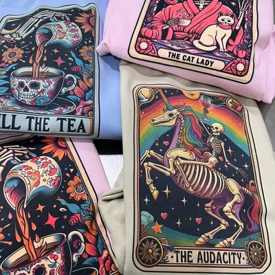 Tarot Skeleton Sweatshirts Skull Pullovers Sarcastic Skull Sweatshirts The Hot Mess Express Hoodie Drama Queen Top Emotional ...