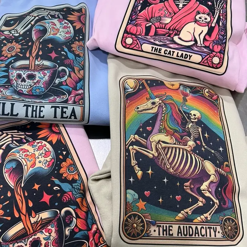 Tarot Skeleton Sweatshirts Skull Pullovers Sarcastic Skull Sweatshirts The Hot Mess Express Hoodie Drama Queen Top Emotional ...
