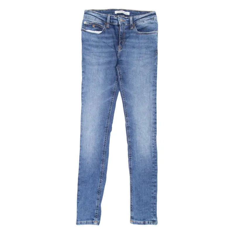 CALVIN KLEIN JEANS Girls Jeans Blue Slim Skinny Stone Wash W24 L27