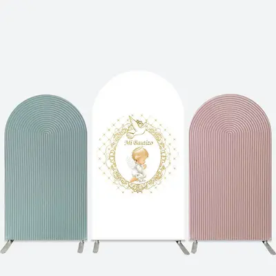 Aperturee Mi Bautizo Angel White Baby Shower Arch Backdrop Kit | Chiara Arch Backdrop Diy | Circle Arch Backdrop Diy | Weddin...