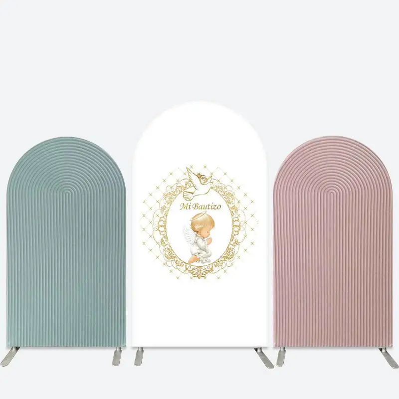 Aperturee Mi Bautizo Angel White Baby Shower Arch Backdrop Kit | Chiara Arch Backdrop Diy | Circle Arch Backdrop Diy | Weddin...