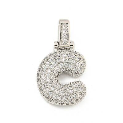 Brass Micro Pave Clear Cubic Zirconia Pendants