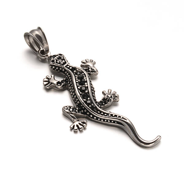 Gecko 304 Stainless Steel Rhinestone Big Pendants