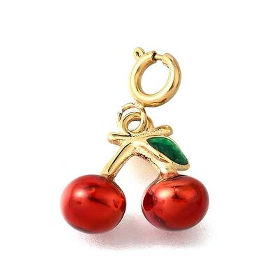 Cherry 304 Stainless Steel Enamel Pendant Decorations
