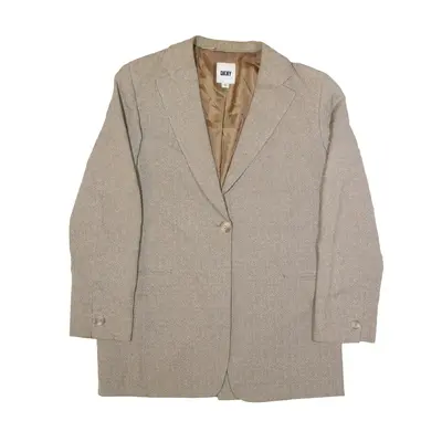 DKNY Blazer Jacket Brown Herringbone Womens S