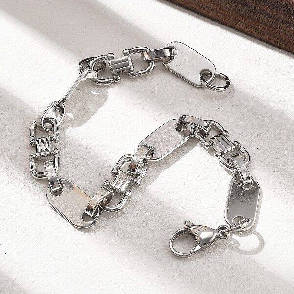 304 Stainless Steel Oval Link Chain Bracelets for Women Men
