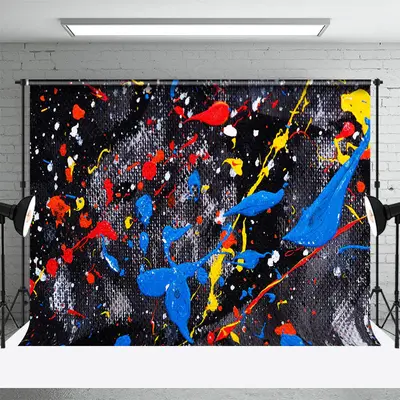 Red Blue Splash Ink Graffiti Wall Photo Backdrop - Aperturee
