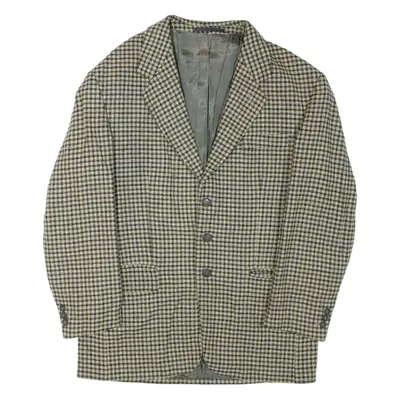 Mens Blazer Jacket Green Houndstooth L