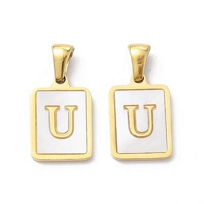 Ion Plating(IP) 304 Stainless Steel Pave Shell Pendants
