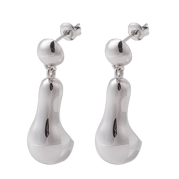 Brass Dangle Stud Earrings