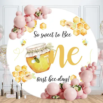 So Sweet To Bee Honey Round 1St Birthday Backdrop - Aperturee