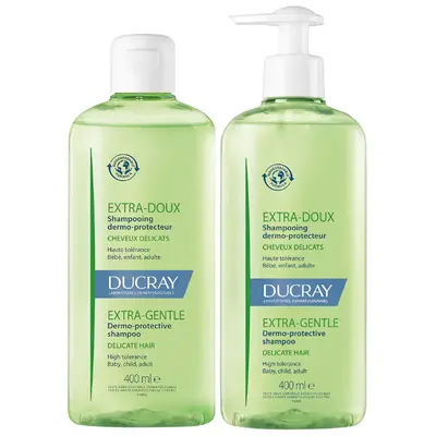 Ducray Extra Delicate Dermo-protective Shampoo Frequent Use 2x400ml pack