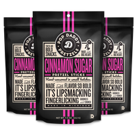 Pop Daddy Flavored Pretzels Sticks | Healthy Gourmet Pretzels Snacks | 7.5oz Individual Bags | 3 Pack | Cinnamon Sugar