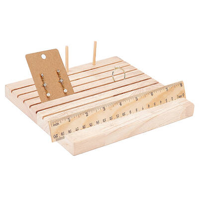 Customized 9-Slot Wooden Quilting Ruler Storage Rack