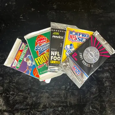 Five Packs of Football Cards from the 1990’s