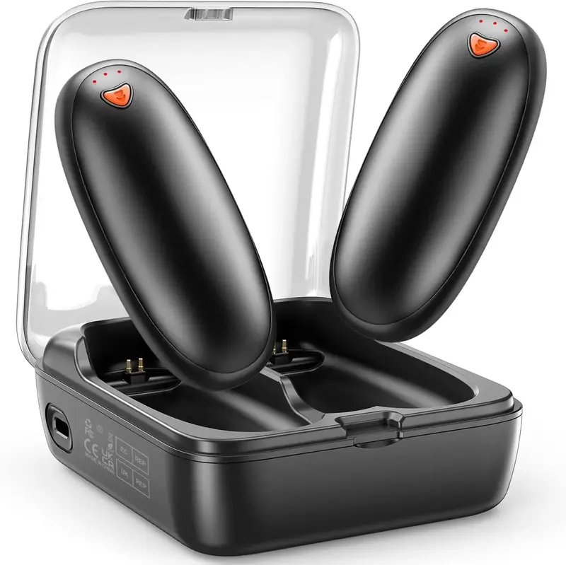14000 mAh Hand Warmers Rechargeable 2 Pack, AI Hand Warmer with Charging Case Last 60H, 1S Fast Heat, Portable Electric Pocke...