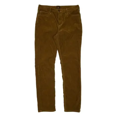 LEE Marion Womens Corduroy Trousers Green Regular Straight W32 L33