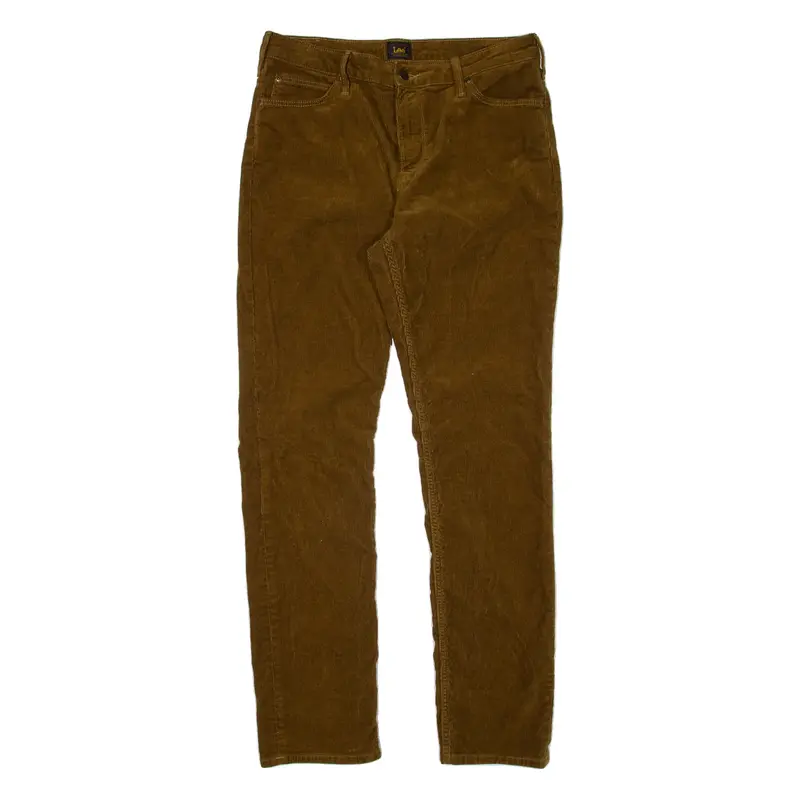 LEE Marion Womens Corduroy Trousers Green Regular Straight W32 L33