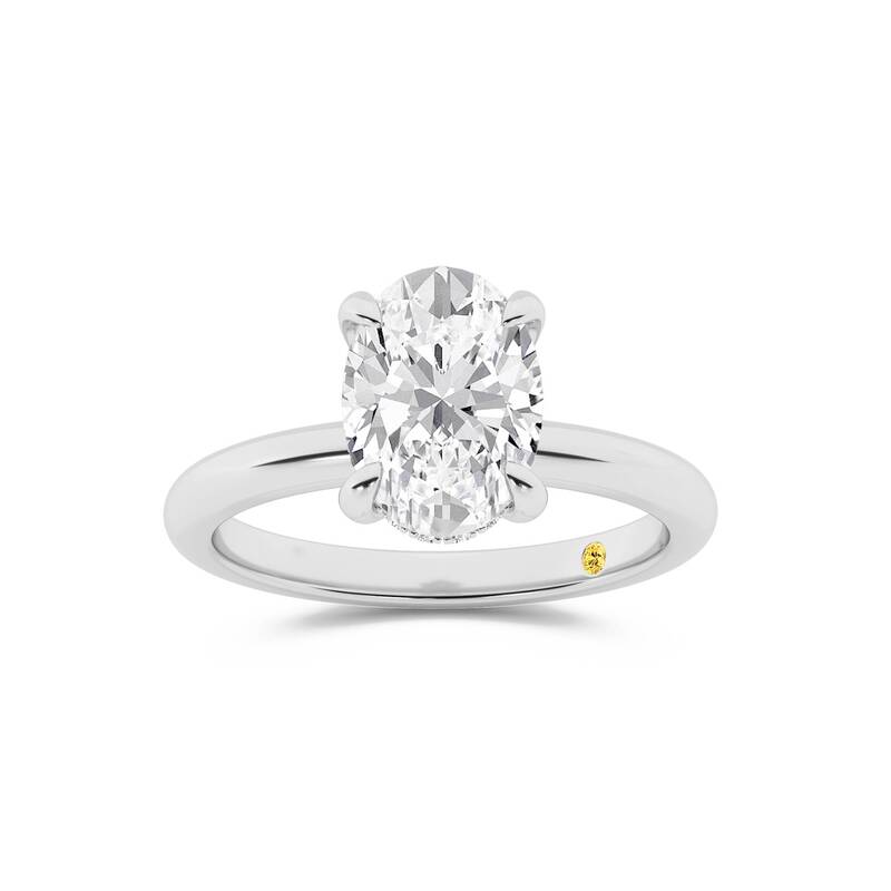 Fez Lab Grown Hidden Halo Oval Shape Diamond Engagement RIng | 14K White Gold 3 5/8ct. tw.