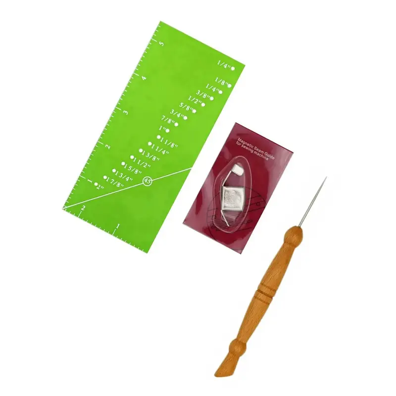 Seam Guide Ruler and  Seam Guide with Stiletto Pressing Tool